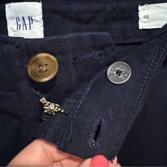 GAP Mid-Rise Loose Straight Leg Khakis In Navy Uniform Size 10 Preppy Office - Picture 9 of 16